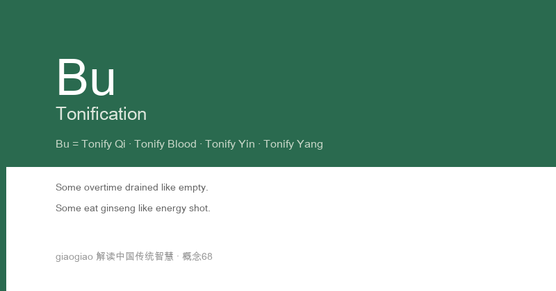Bu: The Tonifying Method: Your Body's Repair Fund