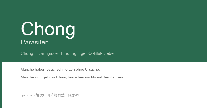Chong: Darmbewohner, Eindringling im Körper