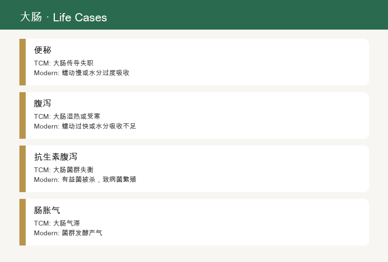 生活案例：便秘、腹泻、抗生素腹泻、肠胀气