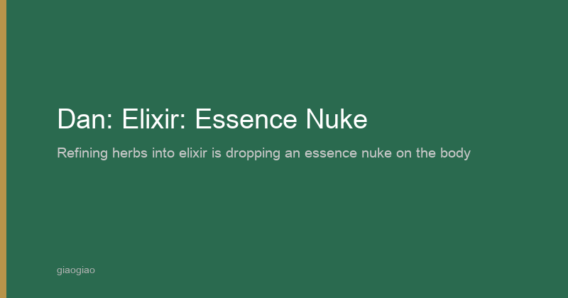 Dan: Elixir Pills: Essence Concentrated