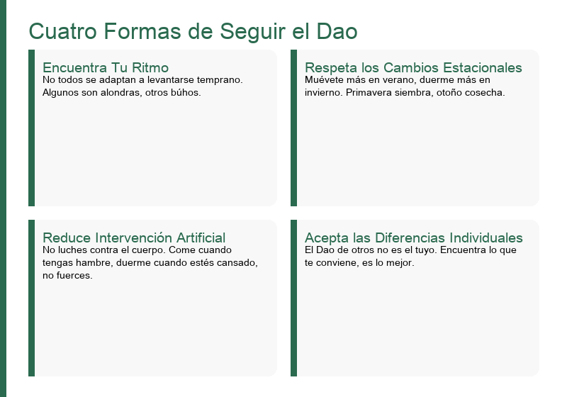 Cinco Métodos para Seguir el Dao