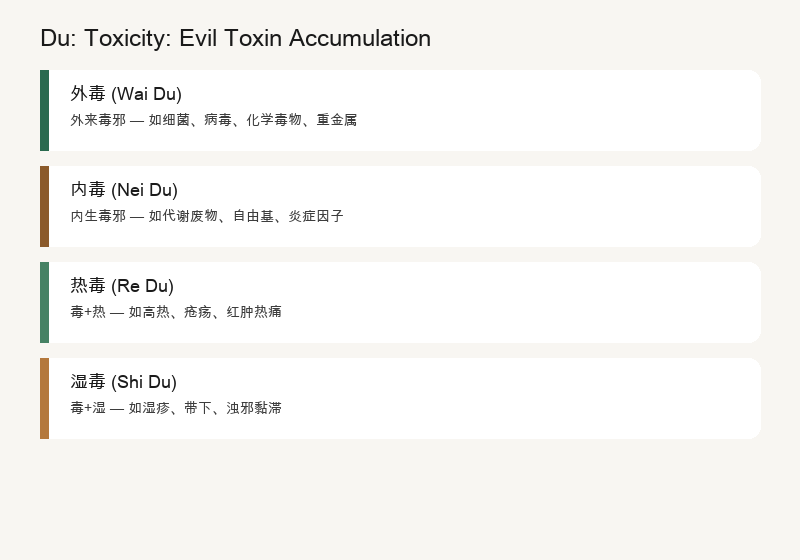 毒 (dú) — Toxicity: Accumulation of Pathogenic Toxins