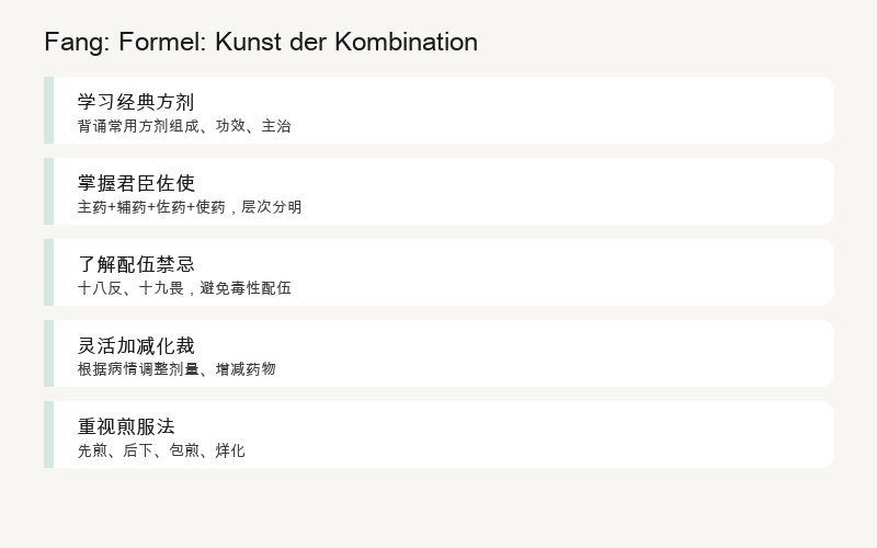 Fang: Rezepturen: Die Kunst der Kombination