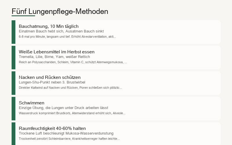 Fünf Methoden zur Lungenpflege