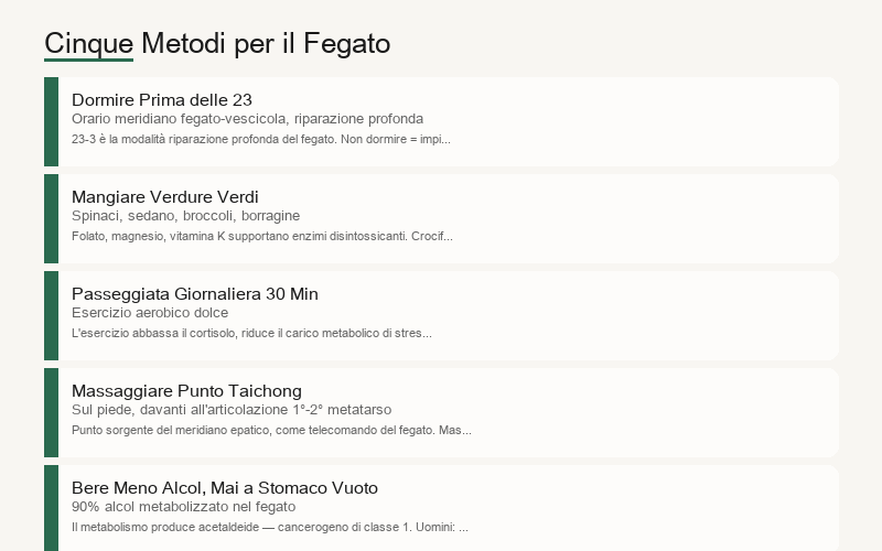 Cinque metodi per nutrire il fegato