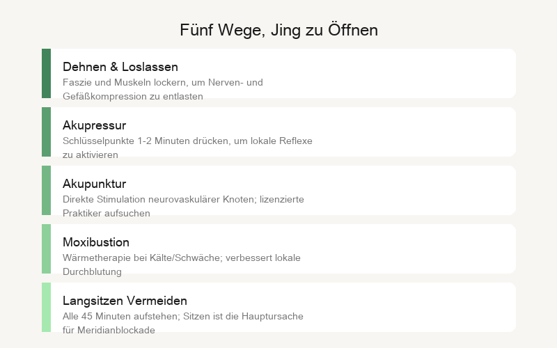 Fünf Wege, Jing zu Sparen: Schlafen, Bewegung, Mäßigung, Schwarze Lebensmittel, Emotionalen Verbrauch Reduzieren