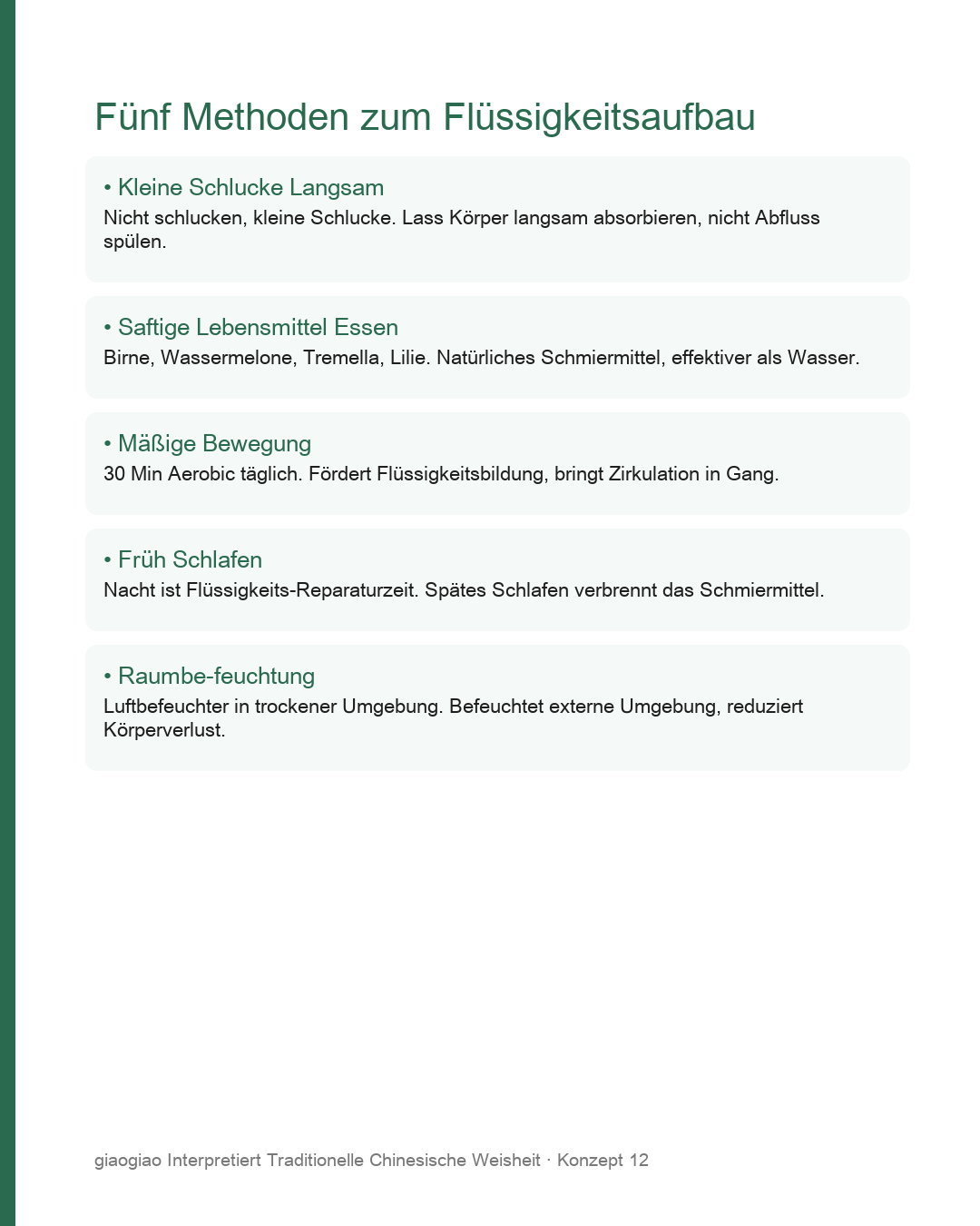 Fünf Methoden zur Flüssigkeitsnährung