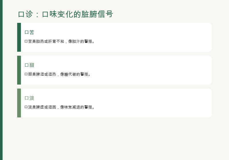 口：五味对应五脏