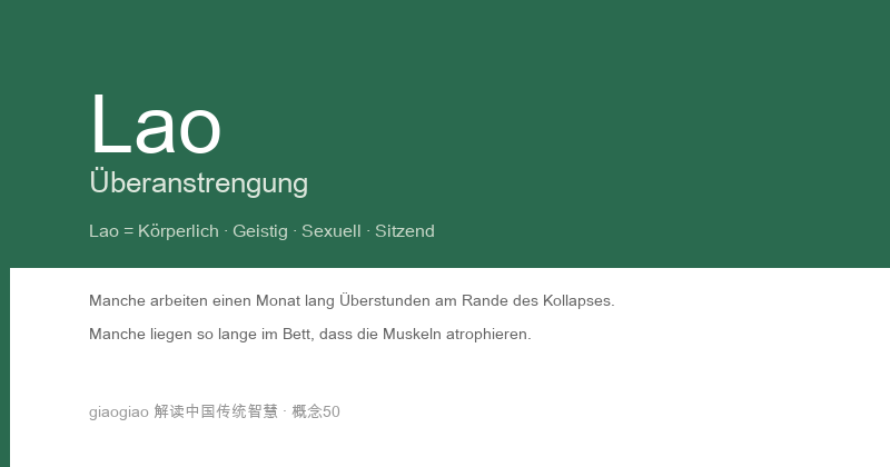 Lao: Körperliche Überbeanspruchung, übermäßiger Verbrauch