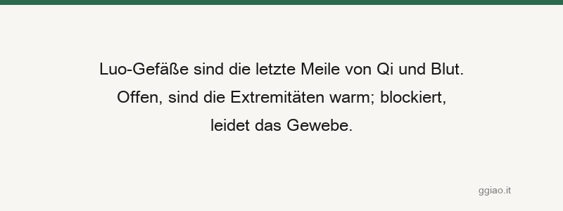Wenn Kollateralen offen sind, verschwinden Krankheiten; wenn blockiert, entstehen Krankheiten
