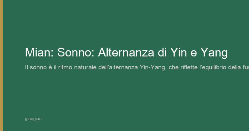 Mián: Sonno