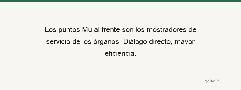 Combinación Shu-Mu, armonización Yin-Yang; recepción y back end, cada uno cumpliendo su función