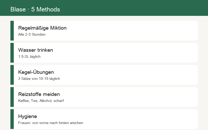 Fünf Methoden zur Pflege der Harnblase