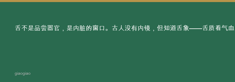 舌为心之苗——身体的全息投影仪