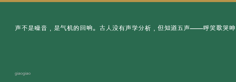 闻而知之谓之圣，声音是身体最诚实的音频签名