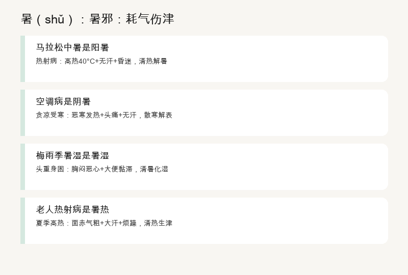 暑：暑邪：耗气伤津