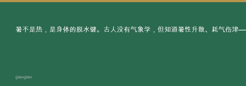 暑：暑邪：耗气伤津