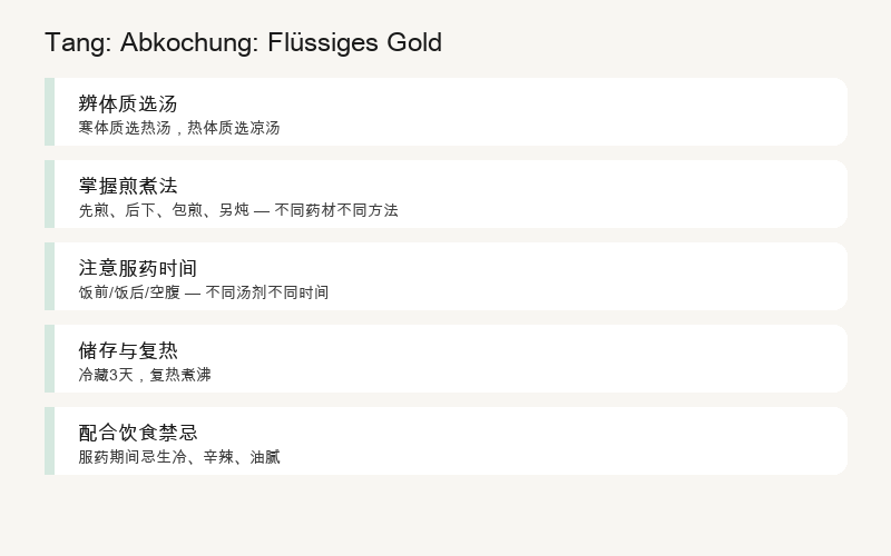 Tang: Abkochung: Flüssiges Gold