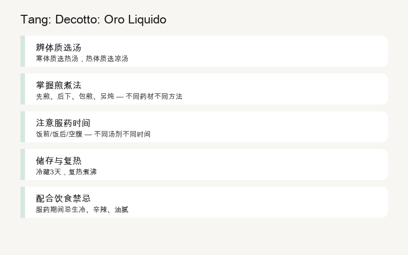 Tang: Decotto: Oro Liquido