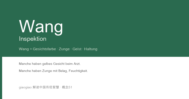 Wang-Diagnose: Die Statusanzeige und das Armaturenbrett des Körpers