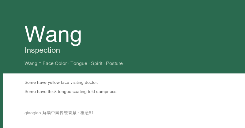 Wang Diagnosis: The Body's Status Indicator and Dashboard