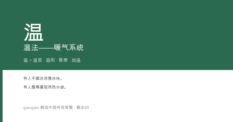 温：温里法，身体的暖气系统与加温器