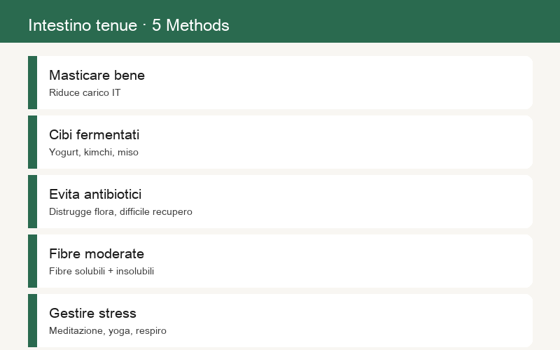 Cinque metodi per nutrire l'intestino tenue