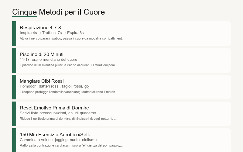 Cinque metodi per proteggere il cuore