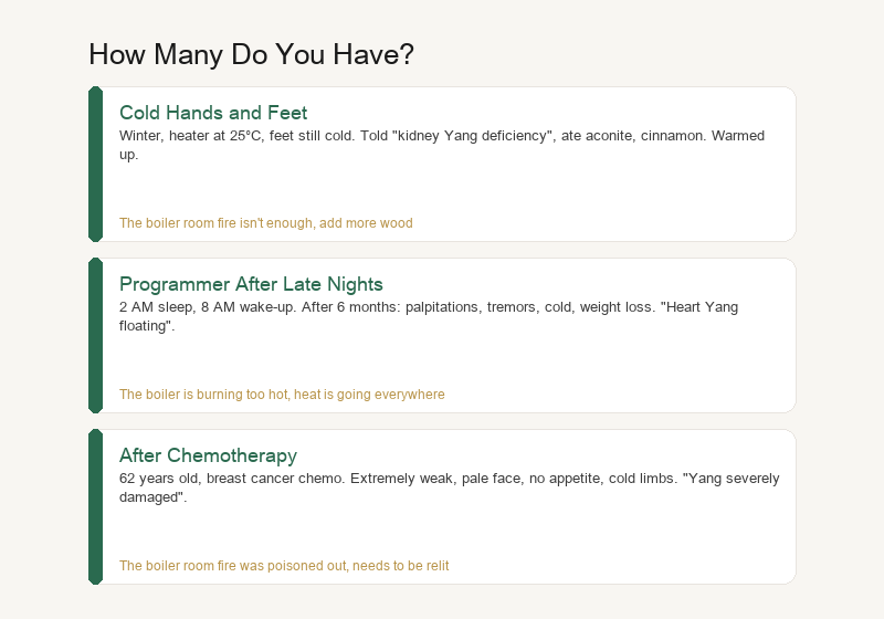 Real-Life Cases: Cold Hands and Feet, Sleep Deprivation, Post-Chemotherapy