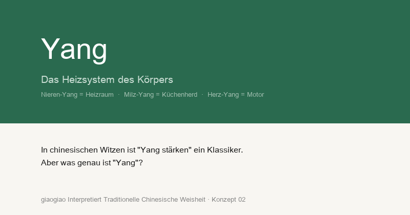 Yang: Das Heizsystem des Körpers