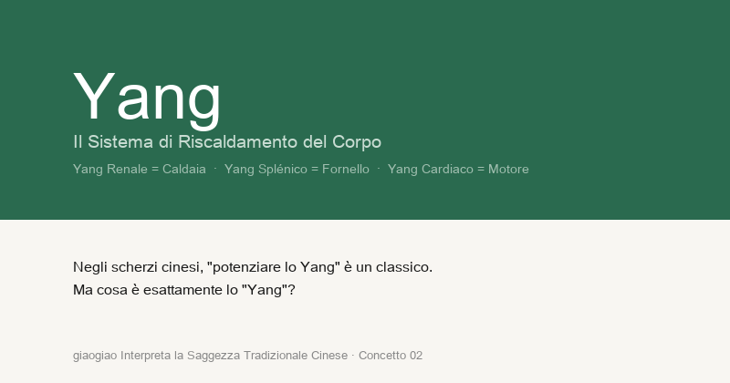 Yang: Il Sistema di Riscaldamento del Corpo