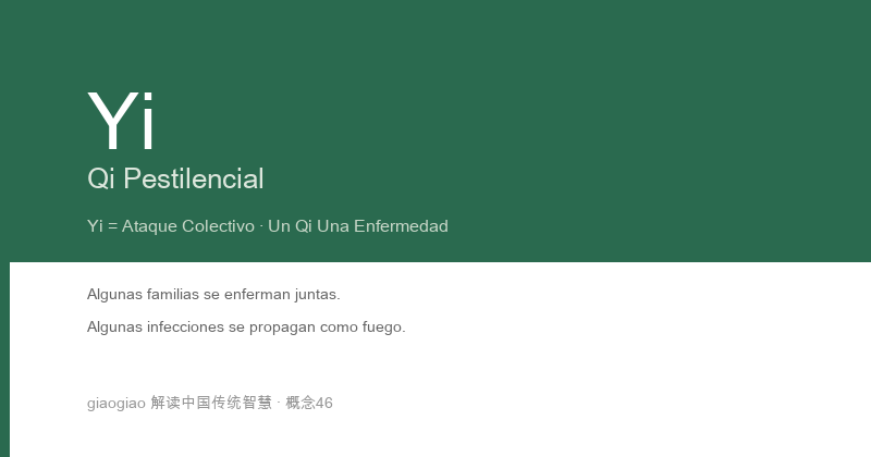 Pestilencia: el Qi Pestilencial causa enfermedad, un qi una enfermedad, altamente contagiosa