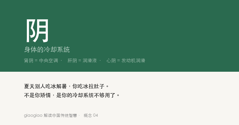 阴：身体的冷却系统