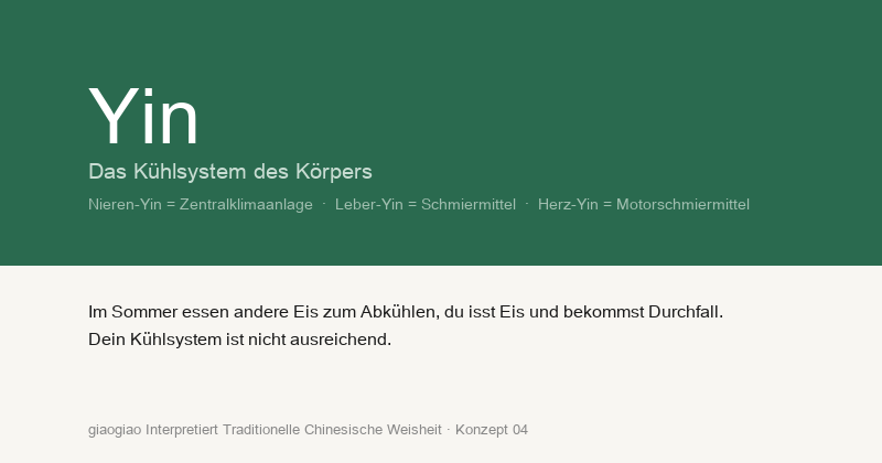 Yin: Das Kühlsystem des Körpers