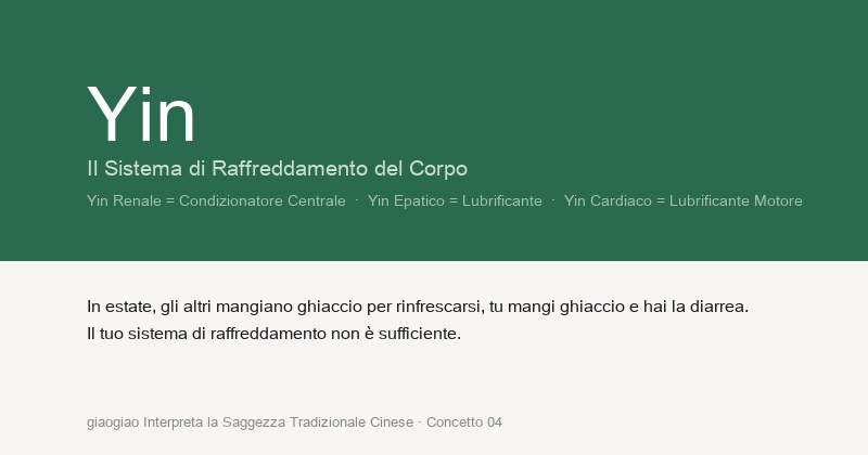 Yin: Il Sistema di Raffreddamento del Corpo