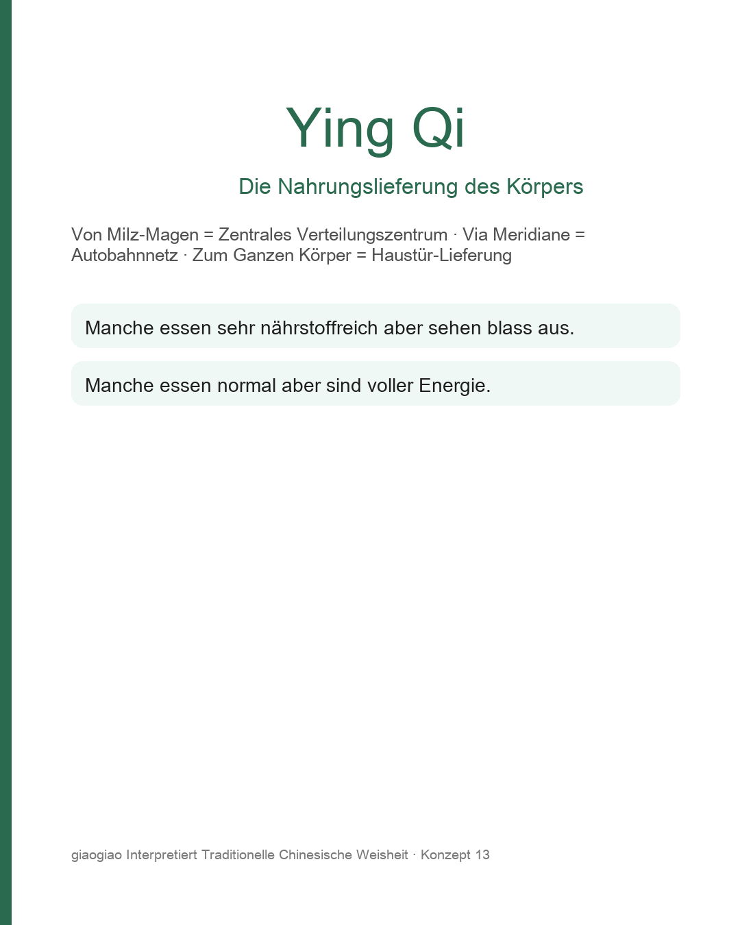Nähr-Qi: Die Nährstofflieferung des Körpers