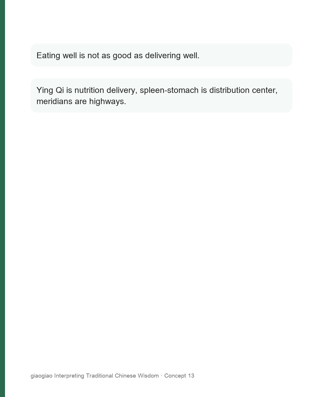 Eating well is not as good as delivering well