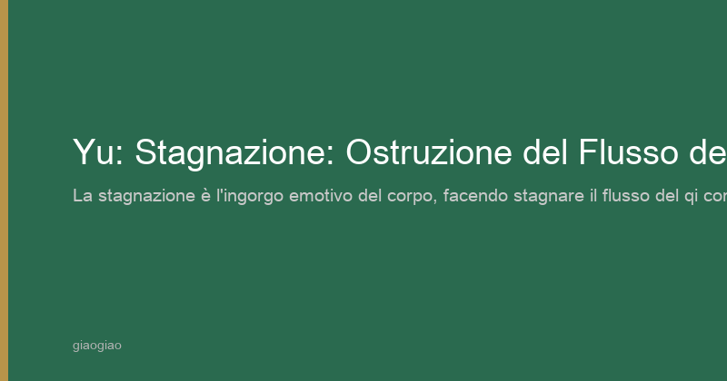 Stasi: L'ingorgo stradale del tuo corpo