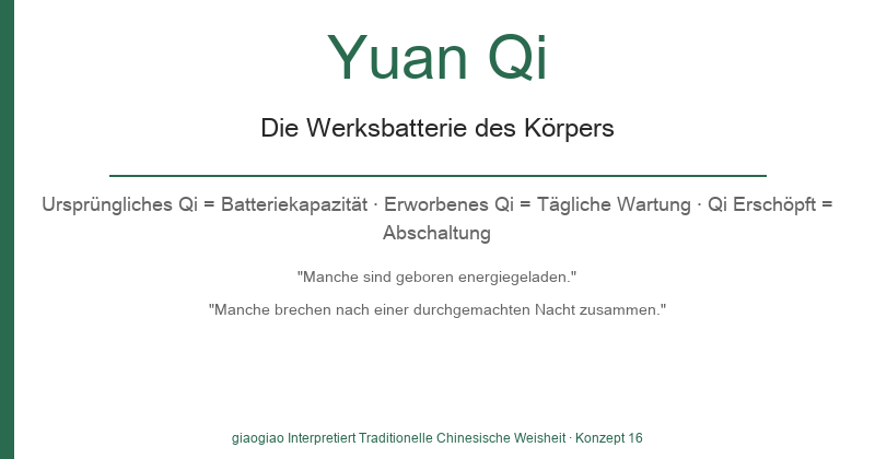 Yuanqi: Die Werksbatterie des Körpers