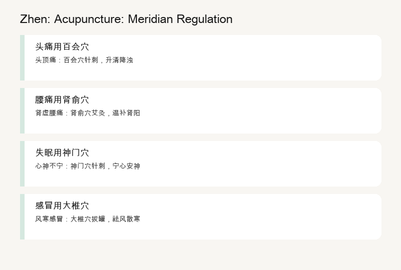 Zhen: Acupuncture, Meridian Regulation