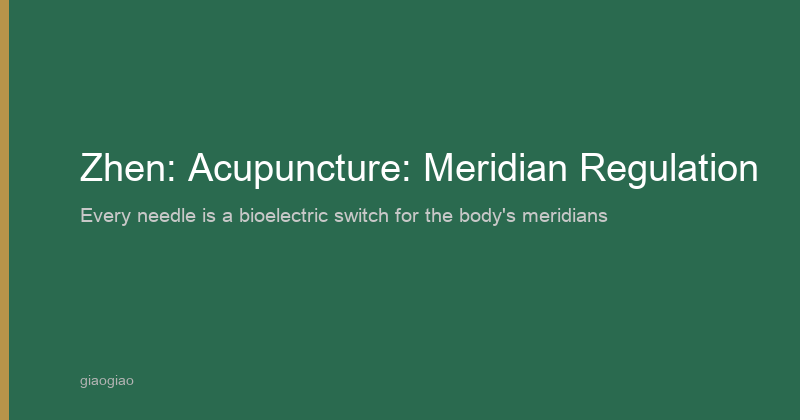 Zhen: Acupuncture, Meridian Regulation
