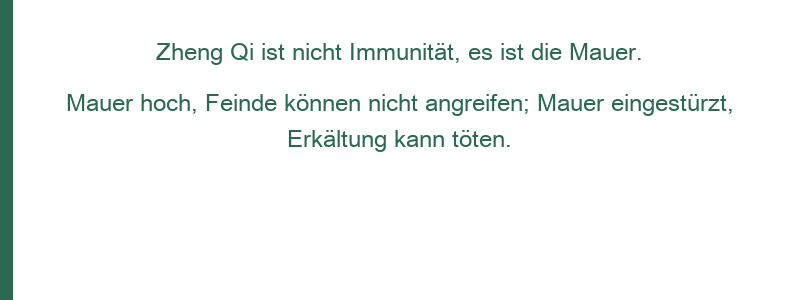 Wenn die Mauer hoch ist, kann der Feind nicht eindringen