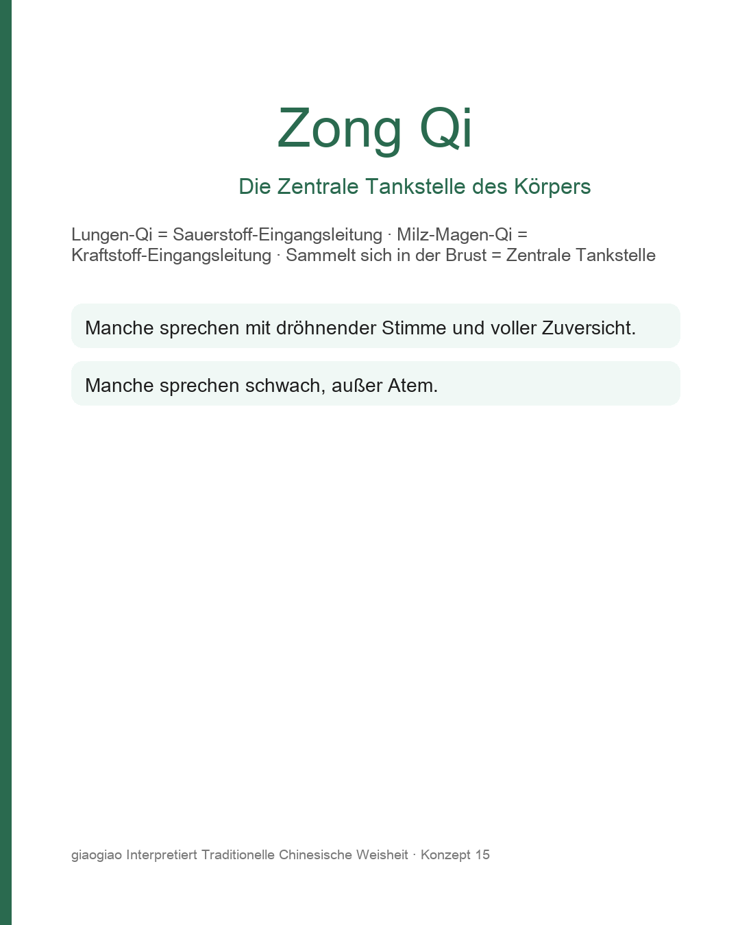 Zongqi: Die zentrale Tankstelle des Körpers